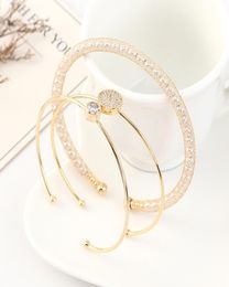 3 pieces fashion korean style ladies bangle with Austrian crystal for women engagement party jewellery accessories bijoux6850488