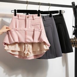 Plus Size Y2K Youthful Skirt For Women Elastic Waist Sexy Mini Pleated Skirts Female Large 3XL 4XL 5xl Pink Clothing Free Ship 240515