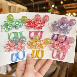 Hair Accessories 2PCS Lovely Cartoon Five-petaled Flowers Girls Elastic Bands Princess Children Ties Baby Headwear