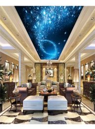 Po Wallpaper Living Room Bedroom KTV Ceiling Murals Wallpaper Night sky star ceiling mural9510699