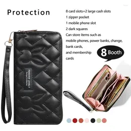 Wallets Zip Around Long Wallet Women's Fashion Letter Detail Wristlet Versatile Phone With Zipper Pocket