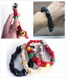 New Portable Metal Bracelet Smoke Smoking Pipe Jamaica Rasta Pipe 3 Colors Smoking accessories Gift for man and women K0174472062