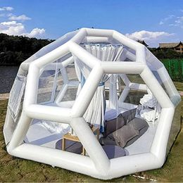 Customized inflatable soccer shape camping bubble clearance Dome luxury hotel Beach house Room Balloon With Free Pump by ship To USA