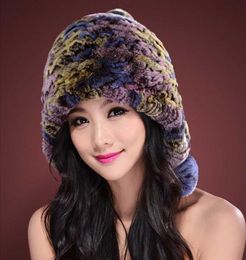 Women Fur Hat For Winter Natural Rex Cap Russian Female Fur Headgear Brand New Fashion Warm Beanies Caps ear warm3976033
