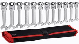 Flex Head Ratcheting Wrench SetCombination Ended Spanner kits Chrome Vanadium Steel Hand Tools Socket Key Ratchet set 2204286148850