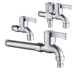 Bathroom Sink Faucets Wall Faucet Lengthen Garden Watering Tap Washing Machine Mop Pool Water Alloy Outdoor Bibcock Copper Valve Core G1/2"