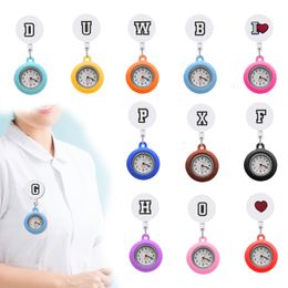 Cat Toys Black Letters Clip Pocket Watches Nurse Quartz Watch Brooch On With Second Hand Pin-On Drop Delivery Otwtu