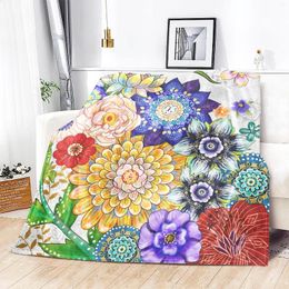 Blankets Colourful Bohemian Flowers Gifts For Women Children And Girls Super Soft Cosy High End Plush Blanket Bedroom Bed Sofa