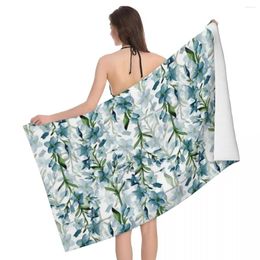 Towel Blue Branches 80x130cm Bath Skin-friendly For Bathroom Birthday Gift