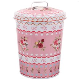 Gift Wrap European Style Storage With Lid Small Buckets Countertop Trash Can Rustic Canister Lids Garbage Desktop Bin Mini