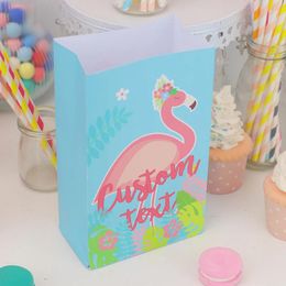 Gift Wrap Personalised Flamingo Themed Treat Bags For Kids Birthday Party Tropical Favour