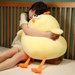 Giant Round Soft Chicken Plush Pillow Fluffy Lazy Sofa Living Room Decor Nice Plush Toy for Kids Birthday Surprise Gift 0515