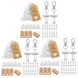 Party Favour 60Pcs Thank You Gift Angel Keychains Wedding Favours Guardian For Christening Baby Shower Birthday Giveaway