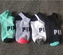 DHL Pink Black Socks Adult Cotton Short Ankle Socks Sports Basketball Soccer Teenagers Cheerleader New Sytle Girls Sock with 6734220