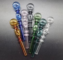 Thick Pyrex Glass Bong Oil Burner Pipe Colorful Hand Smoking Pipes Approx 140mm Helical Tube Borosilicate Spring Tubes Dab Rig Dia2507592