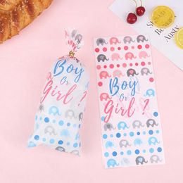 Baking Tools 50pcs Cartoon Baby Elephant Party Candy Gift Bags Biscuit Packing Bag For Guest Birthday Supplies
