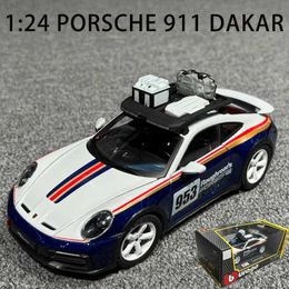 Diecast Model Cars 1 24 Bburago Porsche 911 Dakar Race Car Models Alloy Collectible Gifts Racing Car Diecast Model Edition Car toys Gift T240521