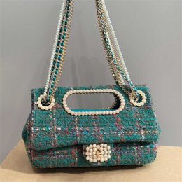 Hip Pearl Luxuries Designer Bag Lattice Elegant Tote Bag Letter Womens Canvas Crossbody Bags Clutch Gold Chain Shoulder Bags Totes