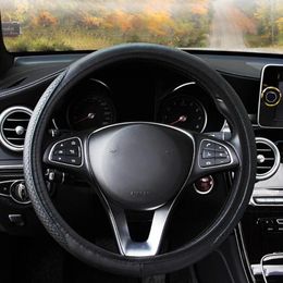 Steering Wheel Covers Black Automobile Cover Dynamic Fibre Leather Double Round Elastic No Inner Ring Belt Handle