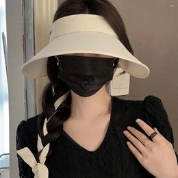 Cycling Caps Wide Brim Women Sun Visor Hat Fashion UV Protection Foldable Empty Top Cap Adjustable Travel Bucket Hats