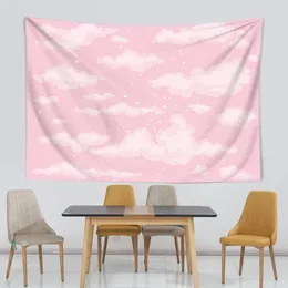 Tapestries Pink Sky Girl Kawaii Room Beach Towel Blanket Wall Hanging Picnic Yoga Mat Home Backdrop Beauty Livingroom