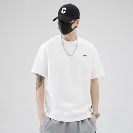 Men's T Shirts Fashion Brand Simple High Quality Short-Sleeved T-shirt Cotton Stretch Korean Style Trendy