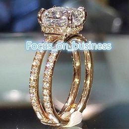 14k Gold Double Diamond Crown Ring Diamond Princess Engagement Rings For Womens Ladies Fashion Jewellery