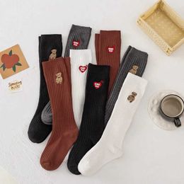 Kids Socks Girl socks knee socks childrens dance shoemaker cute embroidered bear cotton long tube princess aged 3-12L2405