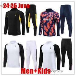 25 New Juve Tracksuits soccer team training suits 23 24 men and kids football jerseys jacket jogging kits survetement foot chandal tuta da calcio