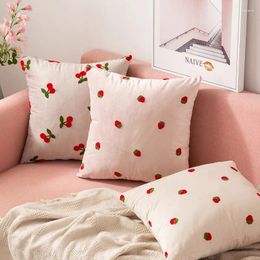 Pillow Cute Fruit Embroidery Pillowcae Nordic Home Sofa Decor Textil Children Living Room Velvet Cover