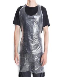 Aprons 100PcsSet Disposable Waterproof Oil Proof Antifouling Pe Plastic Transparent Apron4314363