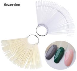 False Nails 50pcs Oval False Display Nail Art Fan Wheel Practice Board Tip Sticks for Dipping Powder Colors UV Gel Polish Chart Q09779252