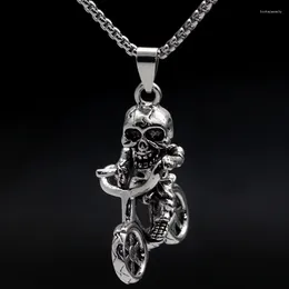 Pendant Necklaces Fashion Gothic Skull Cycling Necklace For Men Women Hip Hop Punk Jewellery