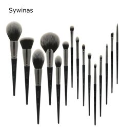Sywinas 15pcs professional makeup brushes set blending foundation eyeshadow cosmetics contour make up brushes2262034