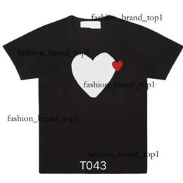 Play Male And Commes Des Garcon T Shirt Female Couple Long Sleeve T-Shirt Designer Embroidered Red Heart Love Black And White Commes Des Garcons Short Plus Size d5c5