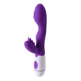 Vibrators New Dia 35mm silicone Dual Vibrator 30 speed G spot Clitoris stimulator Rabbit vibration AV dildo fake penis Sex toy for woman S19