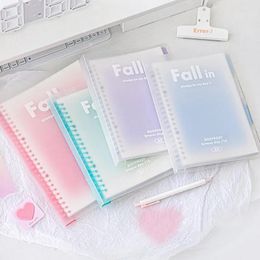 Ins Simplicity Notebook A5/B5 Loose Leaf Journal Binder Transparent Gradient Colour Cover Scrapbook Diary School Student Supplies