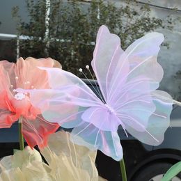 Party Decoration Giant Gauze Fake Butterfly Wedding Outdoor Valentine's Day Gift Silk Artificial Display
