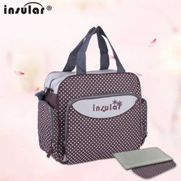 Diaper Bags INSULAR New Arrival Baby Diaper Bag Multi-functional Nappy Bag Large Capacity Mommy Changing Bag Waterproof Nursing Mother Bags Y240515