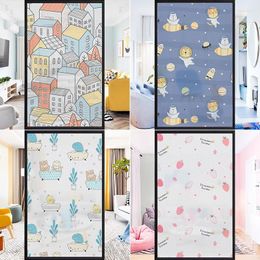 Window Stickers Kids Room Kindergarten Electrostatic Film Living Bedroom Sliding Door Privacy Creative Personality Pattern