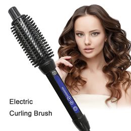 Korean Hair Curler Brush 2 In 1 Multifunction Electric Comb 220°C Curling Iron Salon Styling Tools Dual Voltage 240515