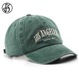 Ball Caps FS Summer Blue Green Denim Baseball Caps For Men Women Streetwear Snapback Hip Hop Cap Vintage Trucker Hats Gorras Para Hombres Y240507