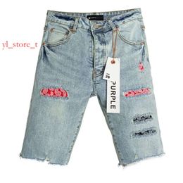 Purple Jeans Short Mens Short Designer Jeans Straight Holes Casual Summer Jeans Womens Shorts Style Luxury Patch Same Style Amiriri Jeans 1581