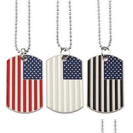 Other Festive Party Supplies American Flag Pendants Necklaces Stainless Steel Military Army Tag Trendy Usa Symbol Drop Delivery Home Dhkmw