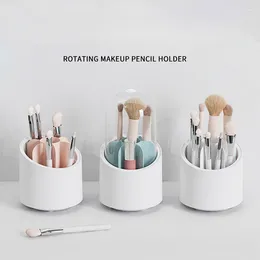 Storage Boxes 360° Rotatable Makeup Brush Box Pen Holder Desktop Office Stationery Bucket Cosmetic Bathroom Bedroom Organizer