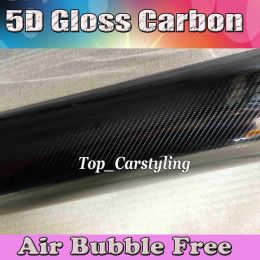 Stickers Ultra Gloss 5D Carbon Fibre Vinyl Wrap Super Glossy 5D Carbon Wraps relistic Carbon fibre foil with Air Bubble Free Size:1.52*20M/