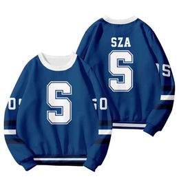 Men's Hoodies Sweatshirts SZA SOS Jersey Sweatshirt Crewneck Long Slve Strtwear 2023 North America Tour Men Women Fashion Clothes T240515