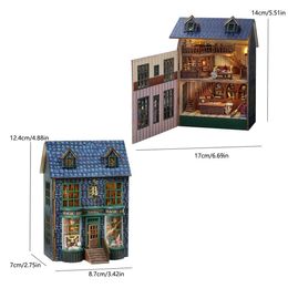 Architecture/DIY House Magic House DIY Handmade Assembly Model Building Doll House Mini Kit Room Bedroom Decoration 3D Puzzle Toy Birthday Gift