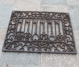 Cast Iron Doormat Rectangle Old Keys Scrolled Door Mat Antique Finish Decorative Door Mat Metal Craft Garden Yard Patio Decoration6192374