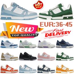 best Designer Flat Sneaker Trainer Casual Shoes Denim Canvas Leather White Green Red Blue Letter Fashion Platform Mens Womens Low Trainers Size 36-45